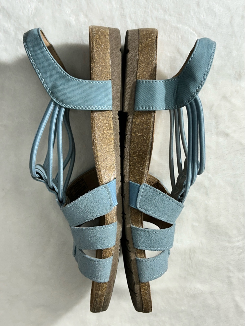 Earth Light Blue Suede Multi-Strap Slingback Sandals Size 8 - Picture 6 of 9